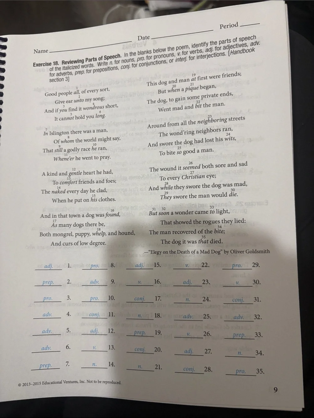 Workbook VI for Grammar & Composition - Blue. New